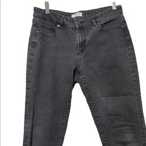 Ann Taylor Loft Women's Black Skinny Jeans Denim Raw Hem Waist 29
